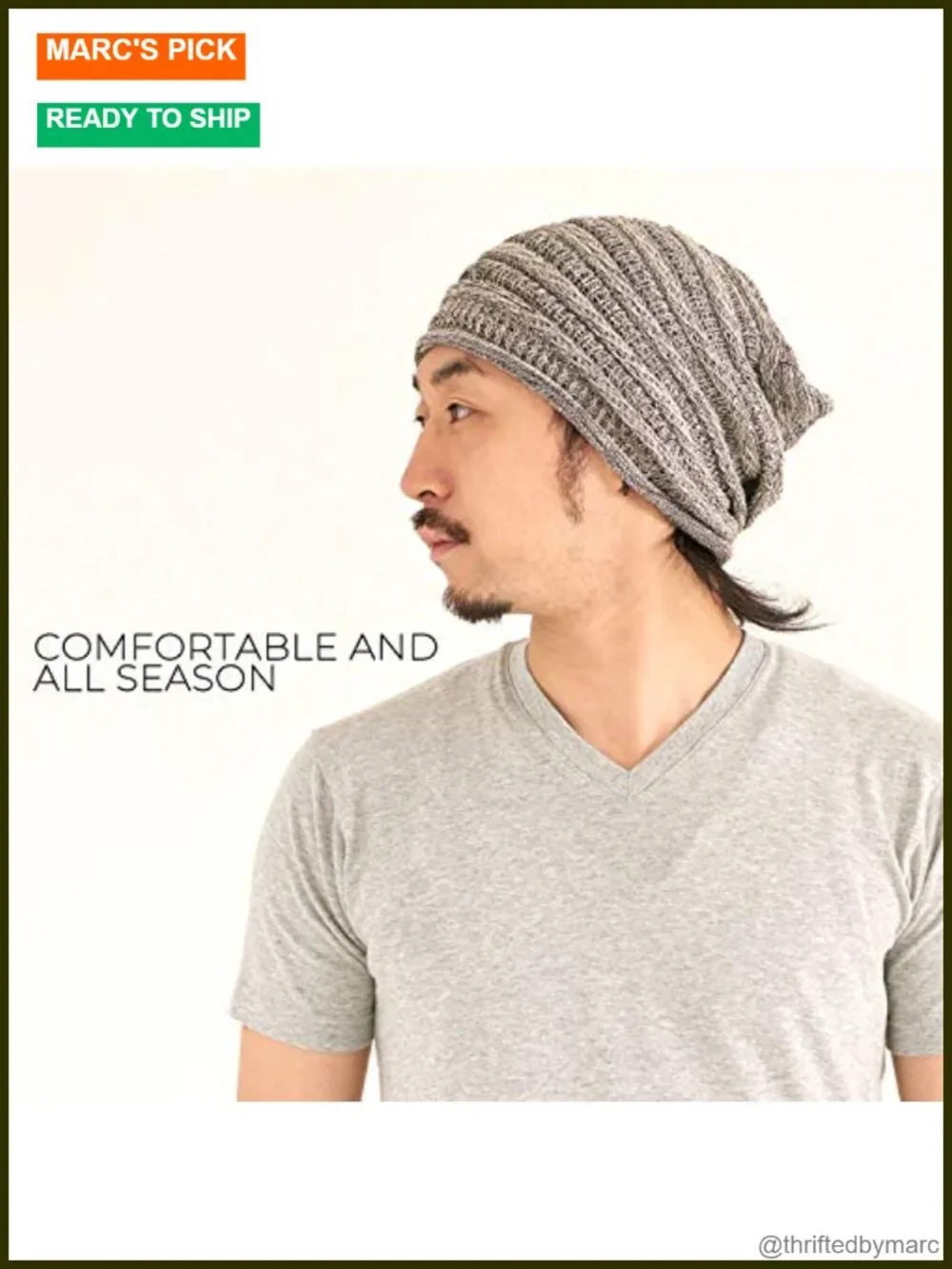 CHARM Extra Slouchy Summer Beanie - Cotton Knit Slouch Hat for Men Women